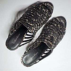 CK Phillipa Cage Wedge Sandals Snakeskin